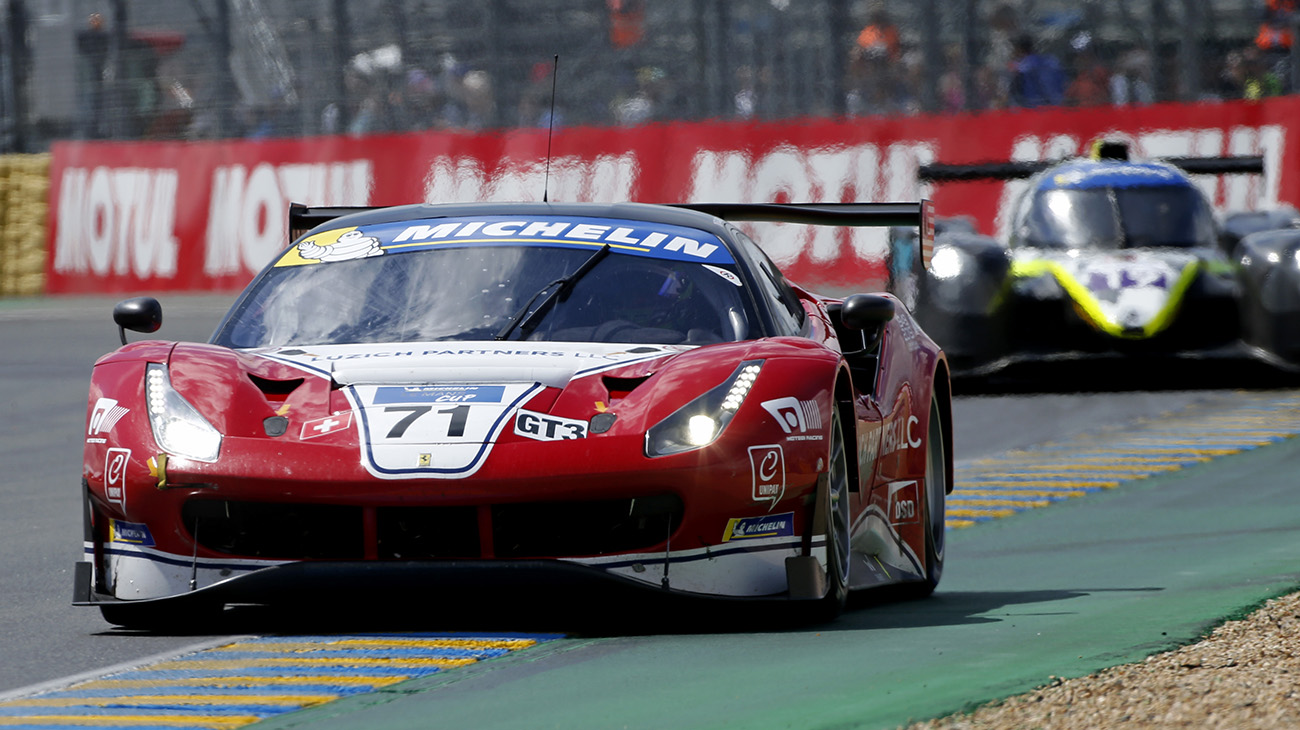 Fabien Lavergne and Mikkel Mac of the No. 71 Luzich Racing Ferrari 488 GT3 celebrated their second win of the weekend in style, after starting 4th on the grid.