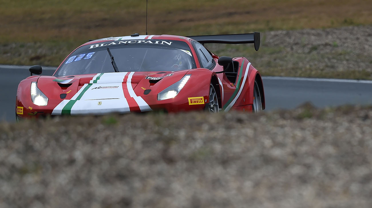 The Ferrari 488 GT3s of AF Corse and HB Racing ended the first race of the Blancpain GT World Challenge Europe with a second place in the Pro-Am class and victory in the Am class.