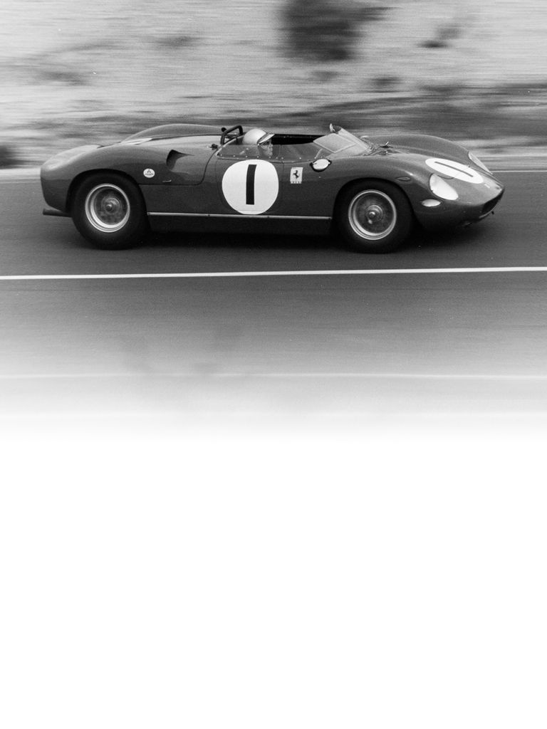 Ferrari 250 P: The very first 12-cylinder mid-engined Ferrari was unveiled to the press on the track at Monza on March 4 1963. 