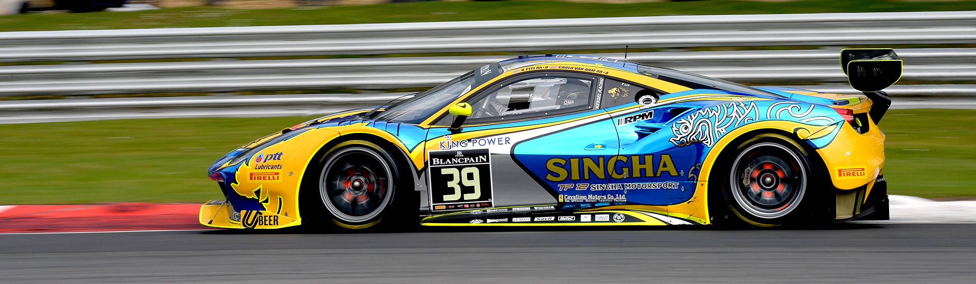 Blancpain Sprint Cup Two Ferraris on track at Zolder