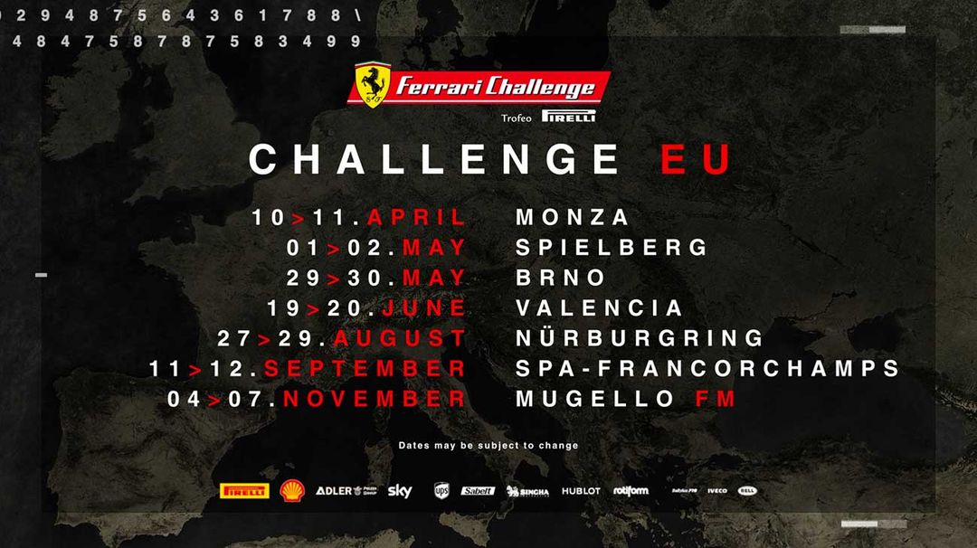 Rich calendar for Ferrari Challenge Europe 2021
