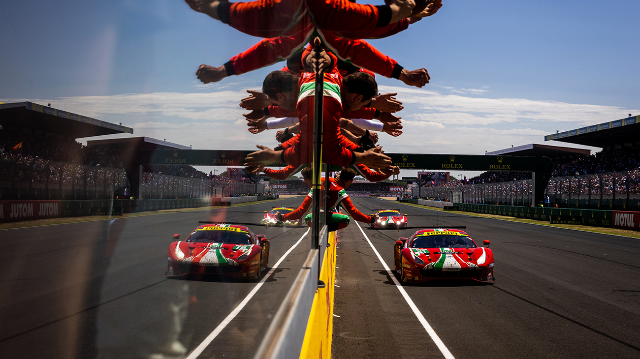 Two Ferraris on the 24 Hours of Le Mans podium