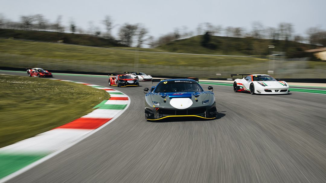 Twenty-two Ferraris on the track at Mugello