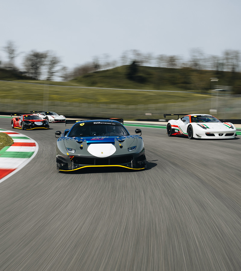 Twenty-two Ferraris on the track at Mugello