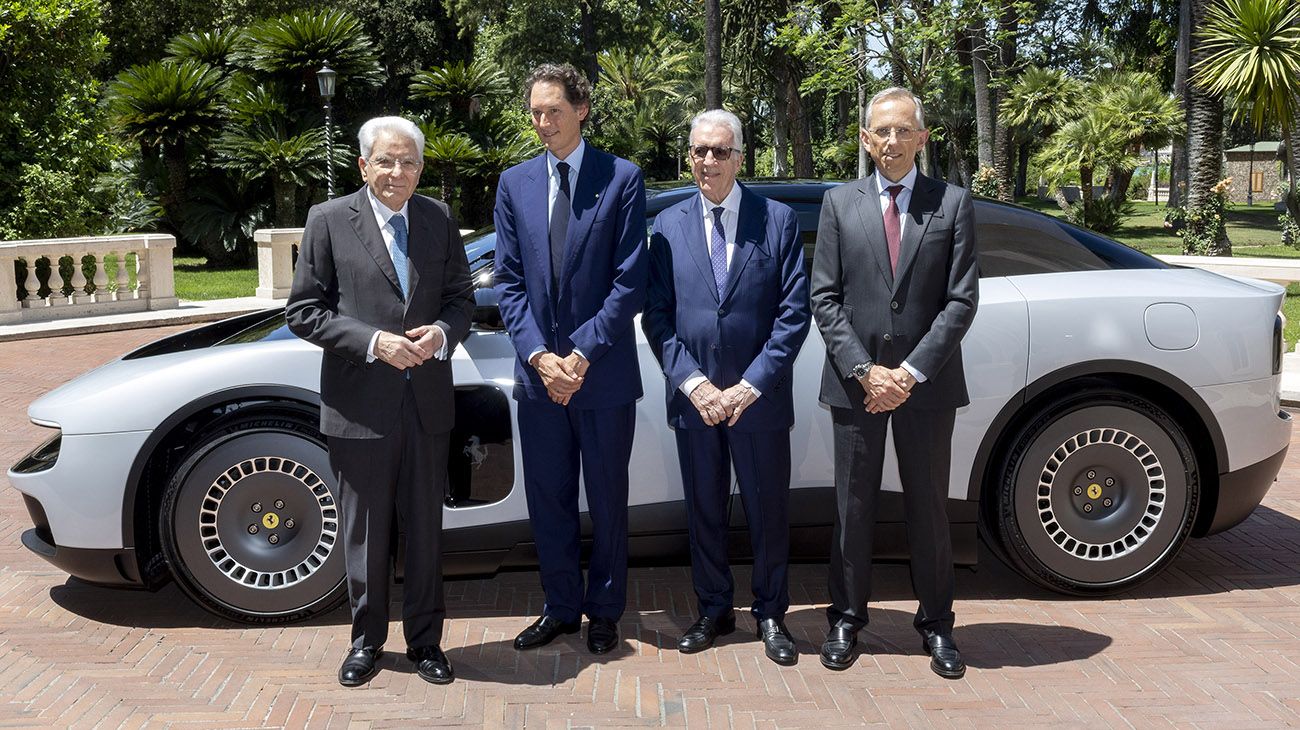 The new Ferrari Luce unveiled to President Mattarella